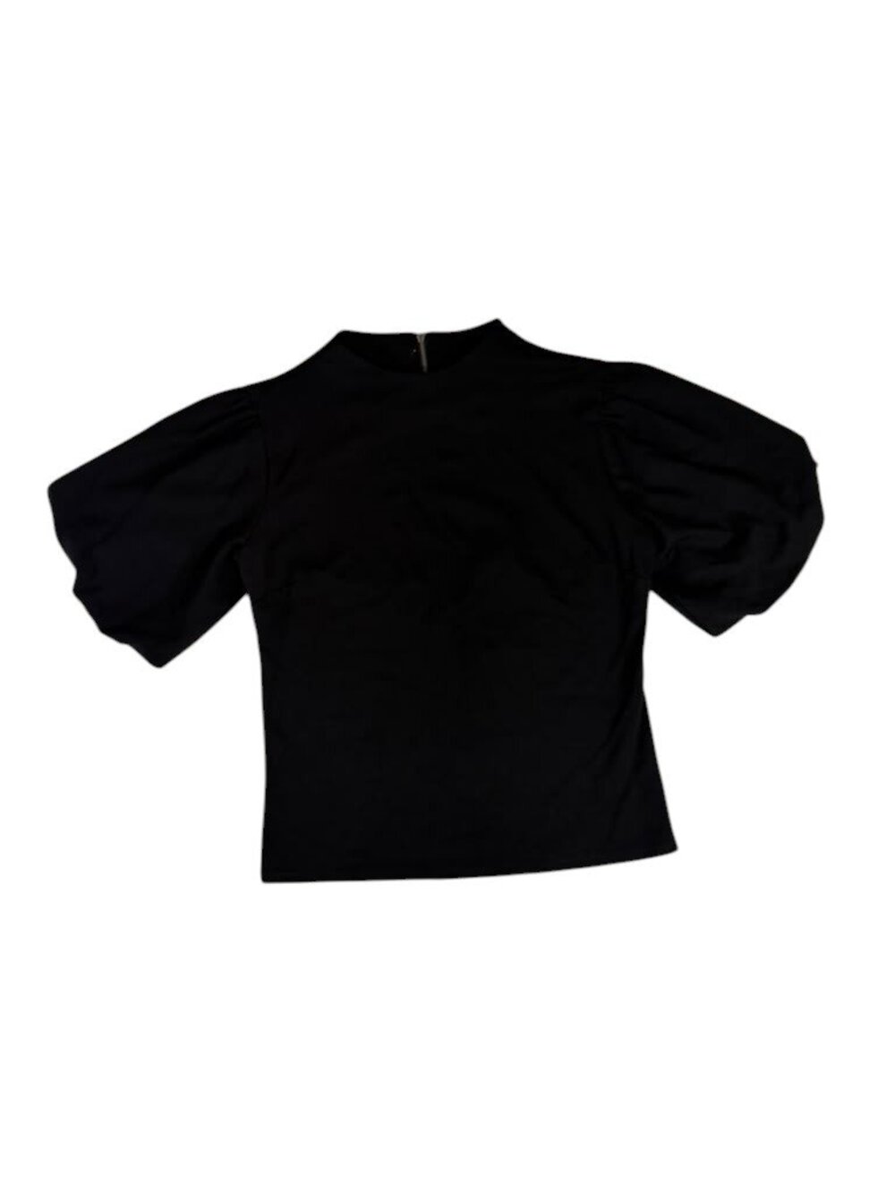 W5 Black Puff Sleeve Top Women's Size S NWT Stretch Blouse Chic Elegant